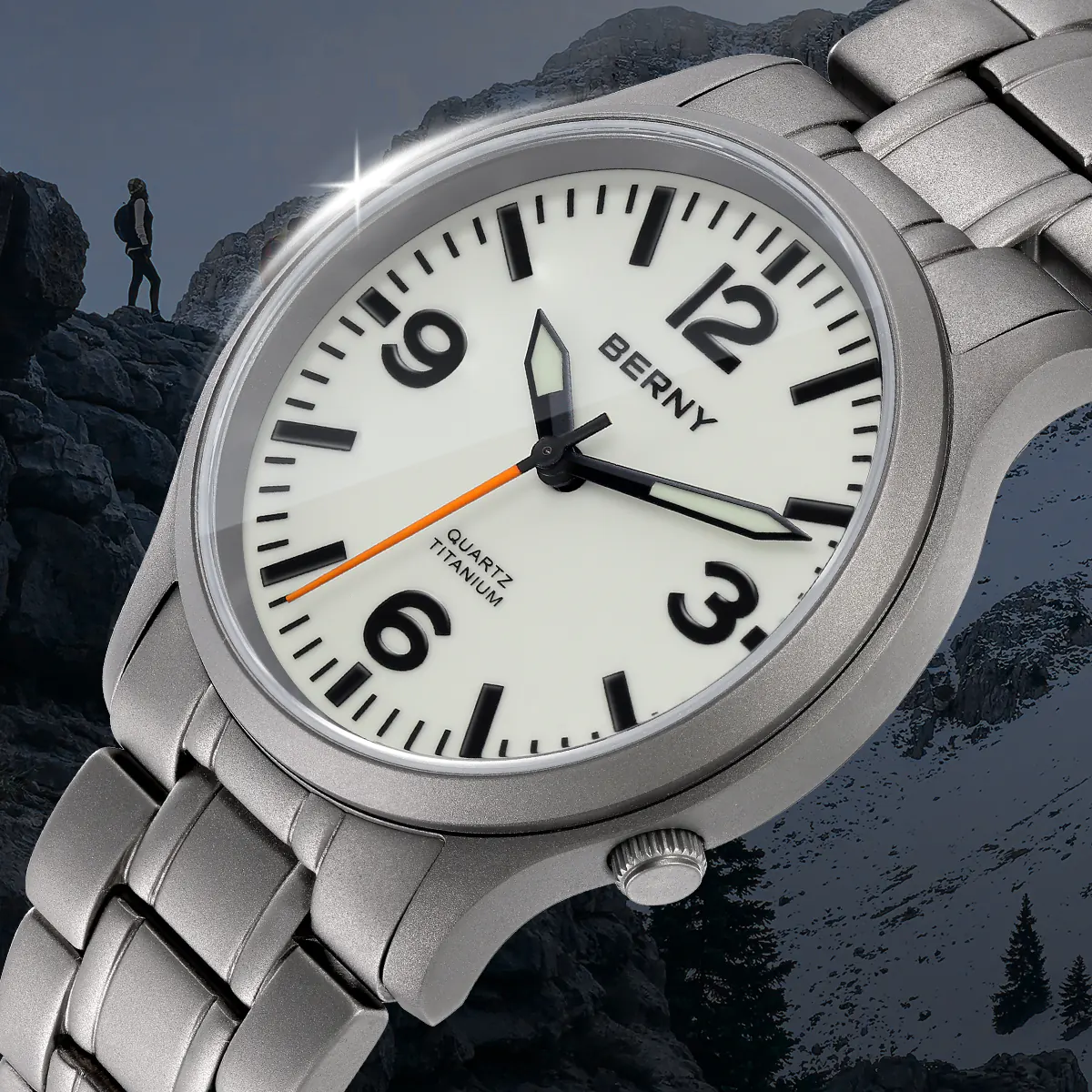 BERNY-Men Quartz Titanium Field Watch V2-T2576MS - Image 3