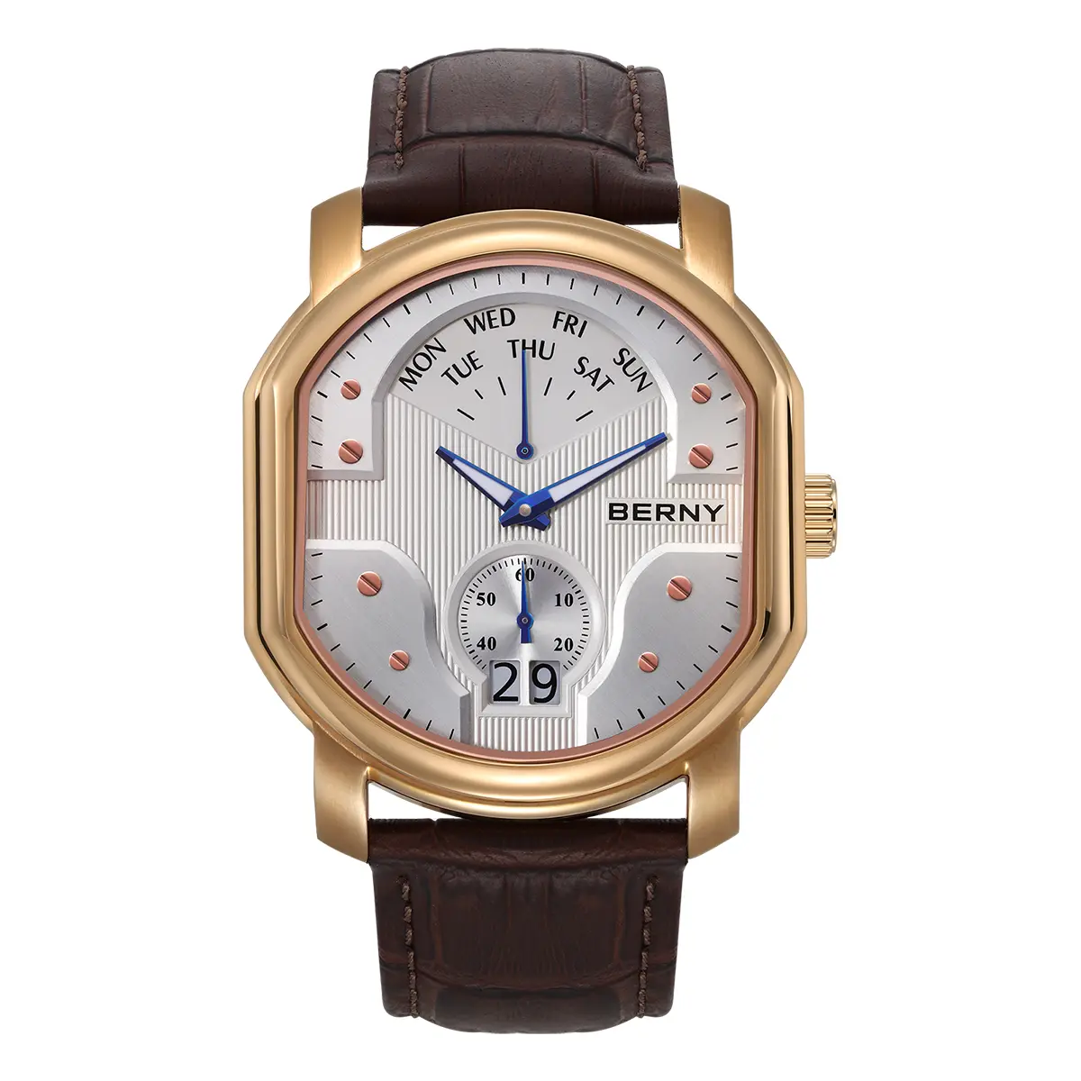 BERNY-Men Quartz Tonneau Classic Watch-2707M - Image 9