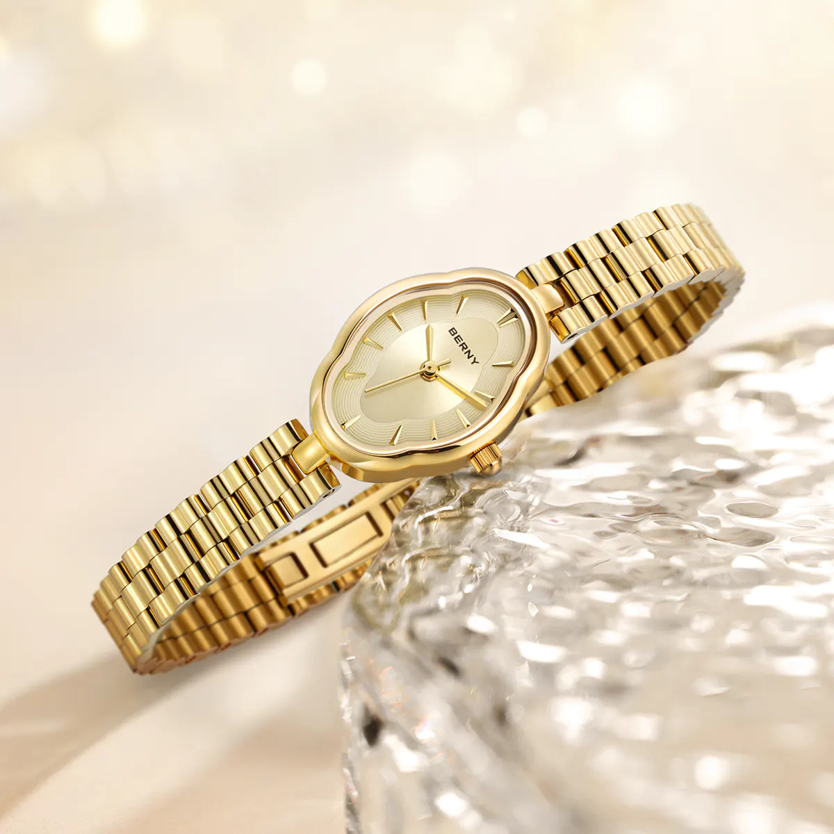 BERNY-Women Quartz Dress Gold Watch-2946L - Image 6
