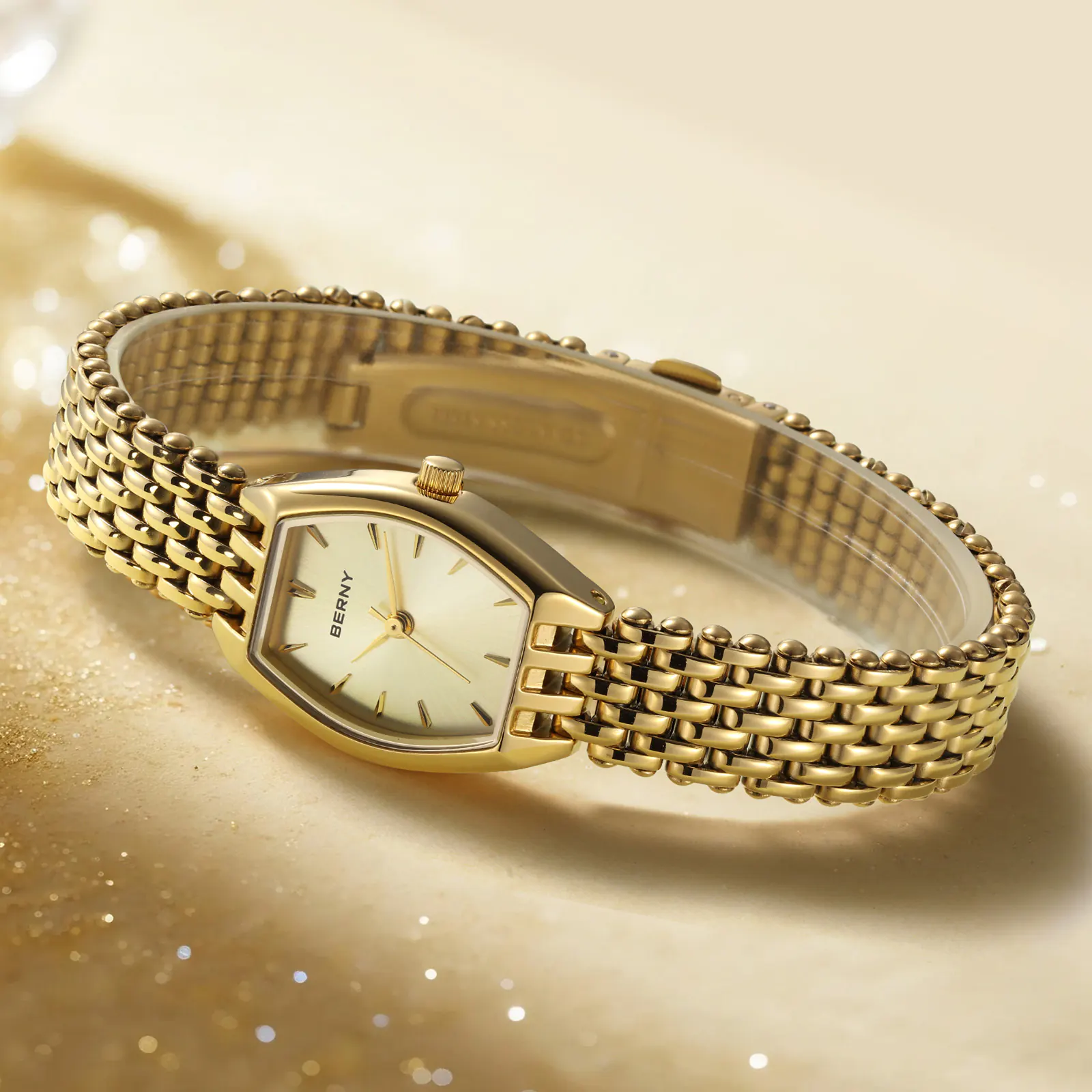 BERNY-Women Quartz Dress Gold Watch-2952L - Image 8