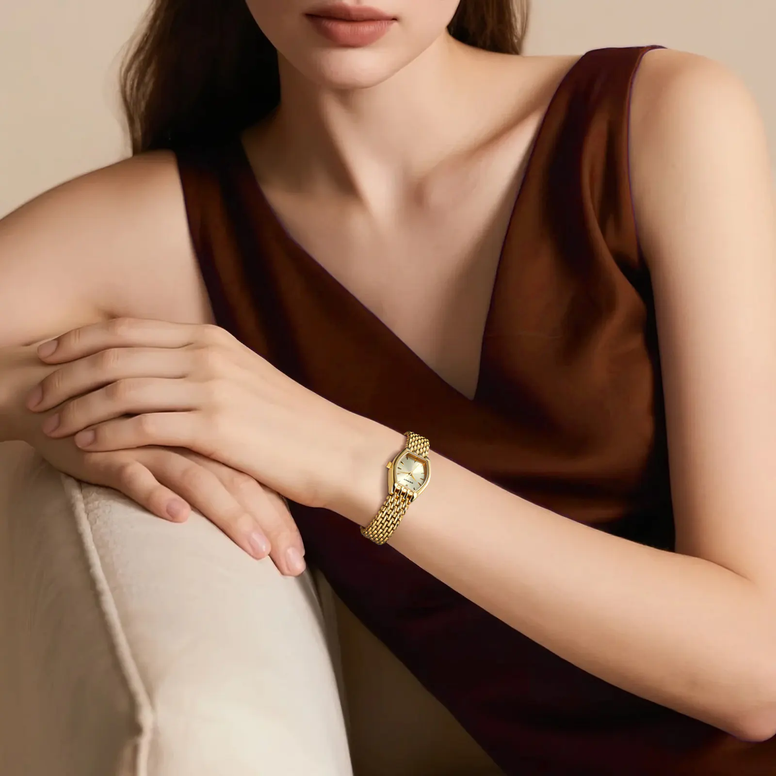 BERNY-Women Quartz Dress Gold Watch-2952L - Image 9