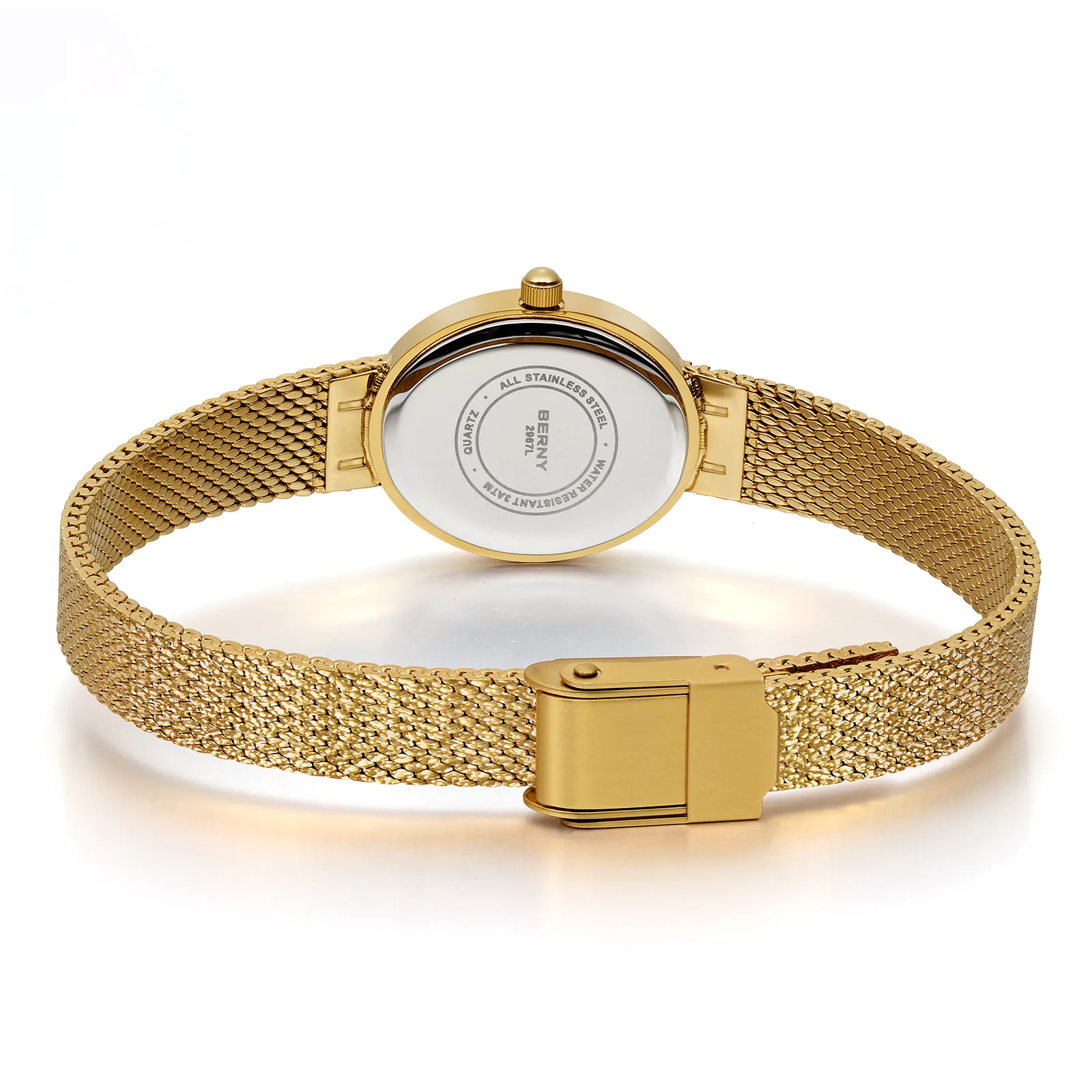 BERNY-Women Quartz Dress Gold Watch-2967L - Image 6
