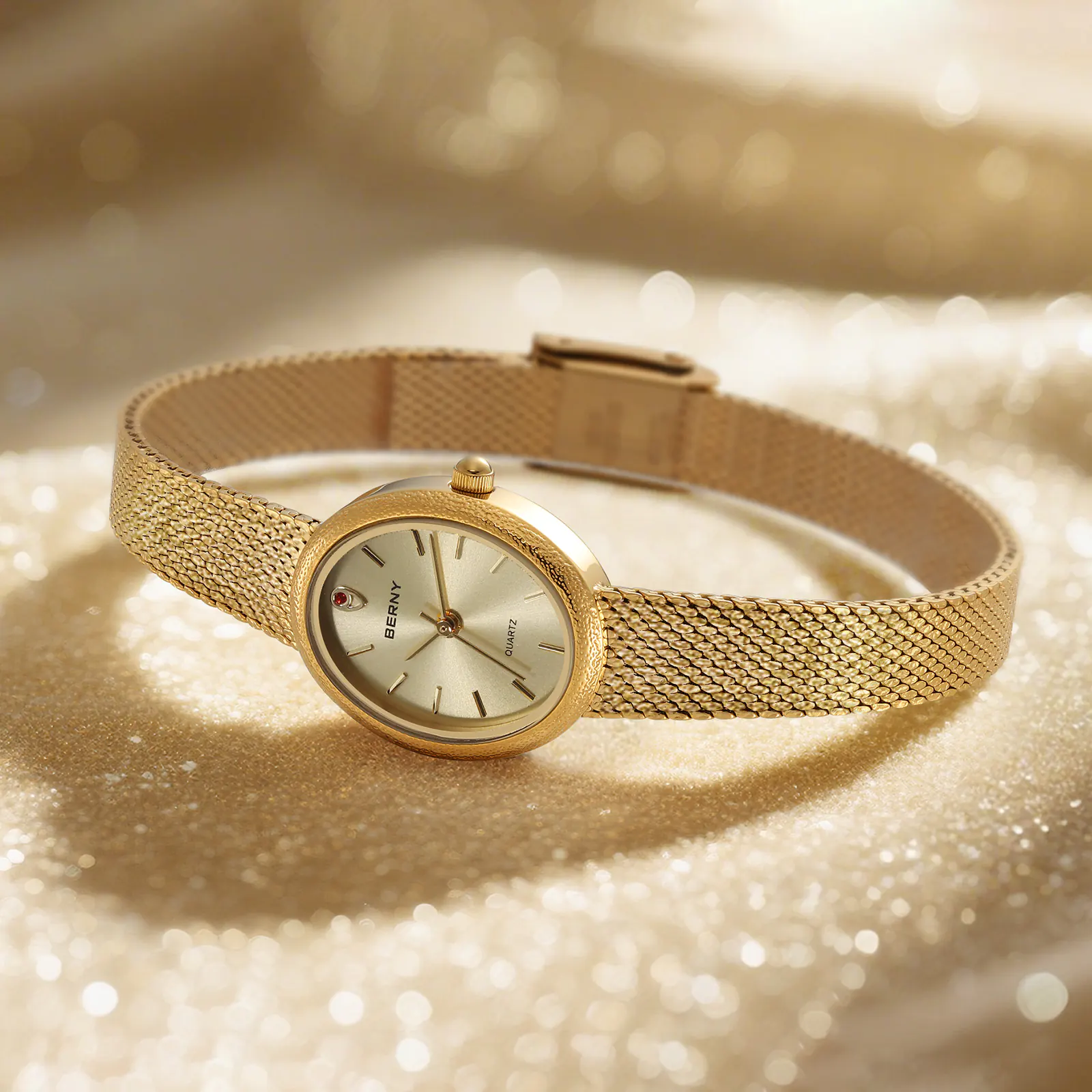 BERNY-Women Quartz Dress Gold Watch-2967L - Image 7