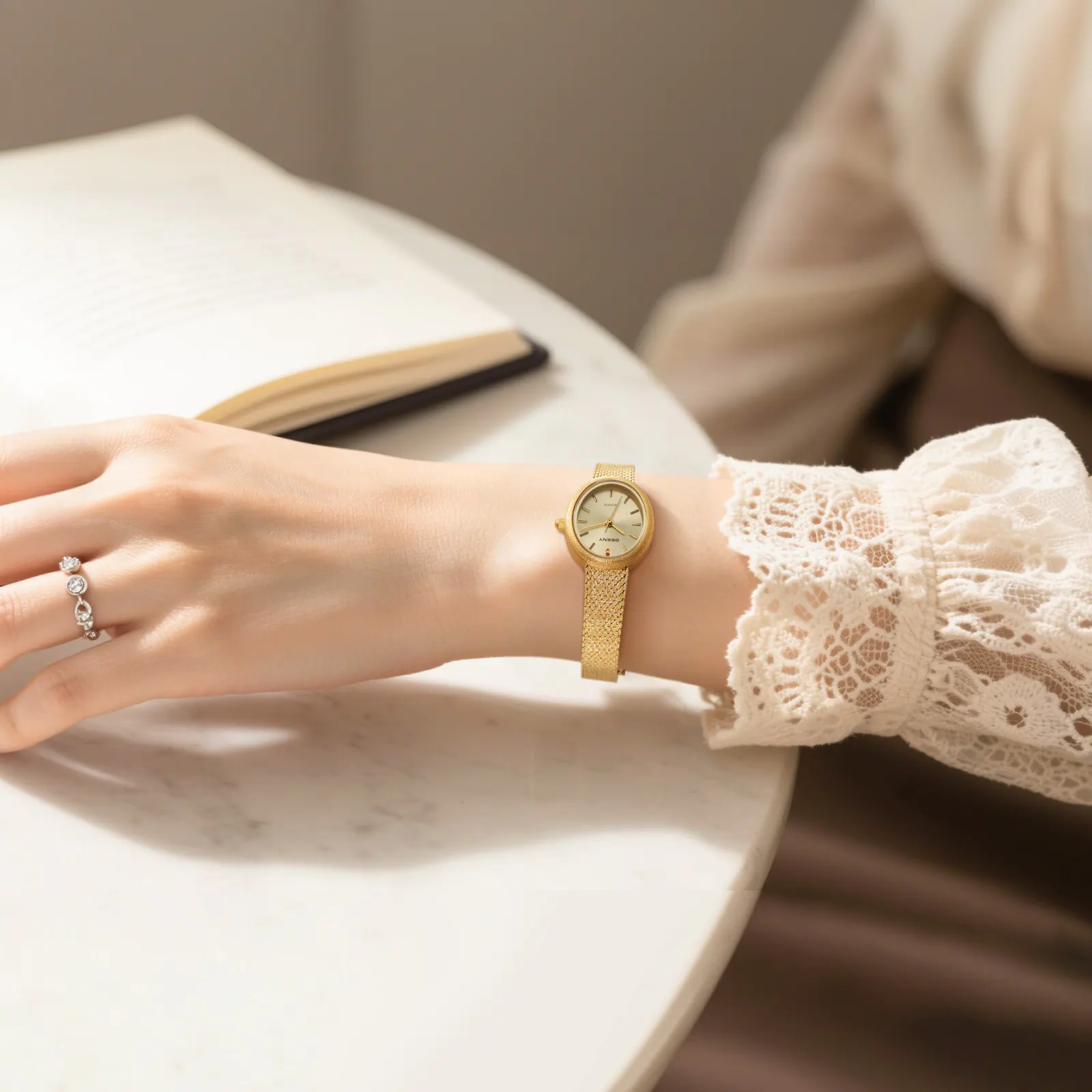 BERNY-Women Quartz Dress Gold Watch-2967L - Image 8