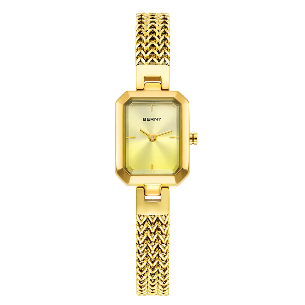 BERNY-Women Quartz Square Gold Watch-2921L - Image 12