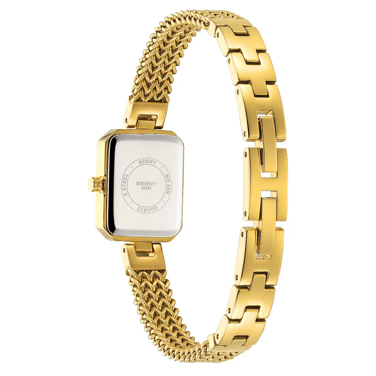 BERNY-Women Quartz Square Gold Watch-2921L - Image 4
