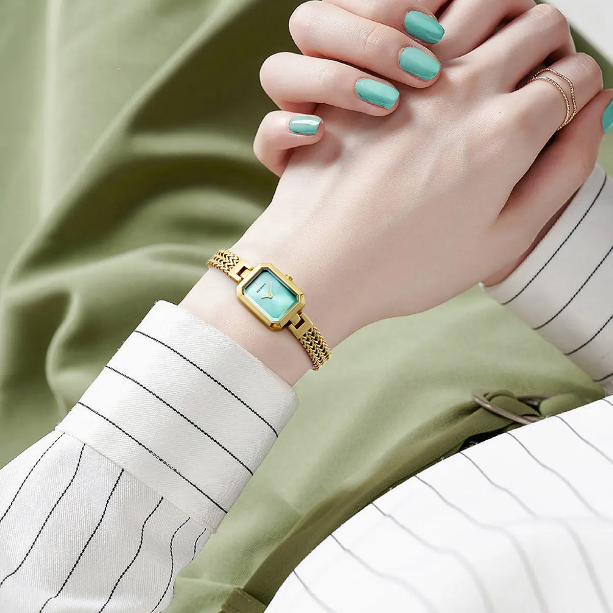 BERNY-Women Quartz Square Gold Watch-2921L - Image 9