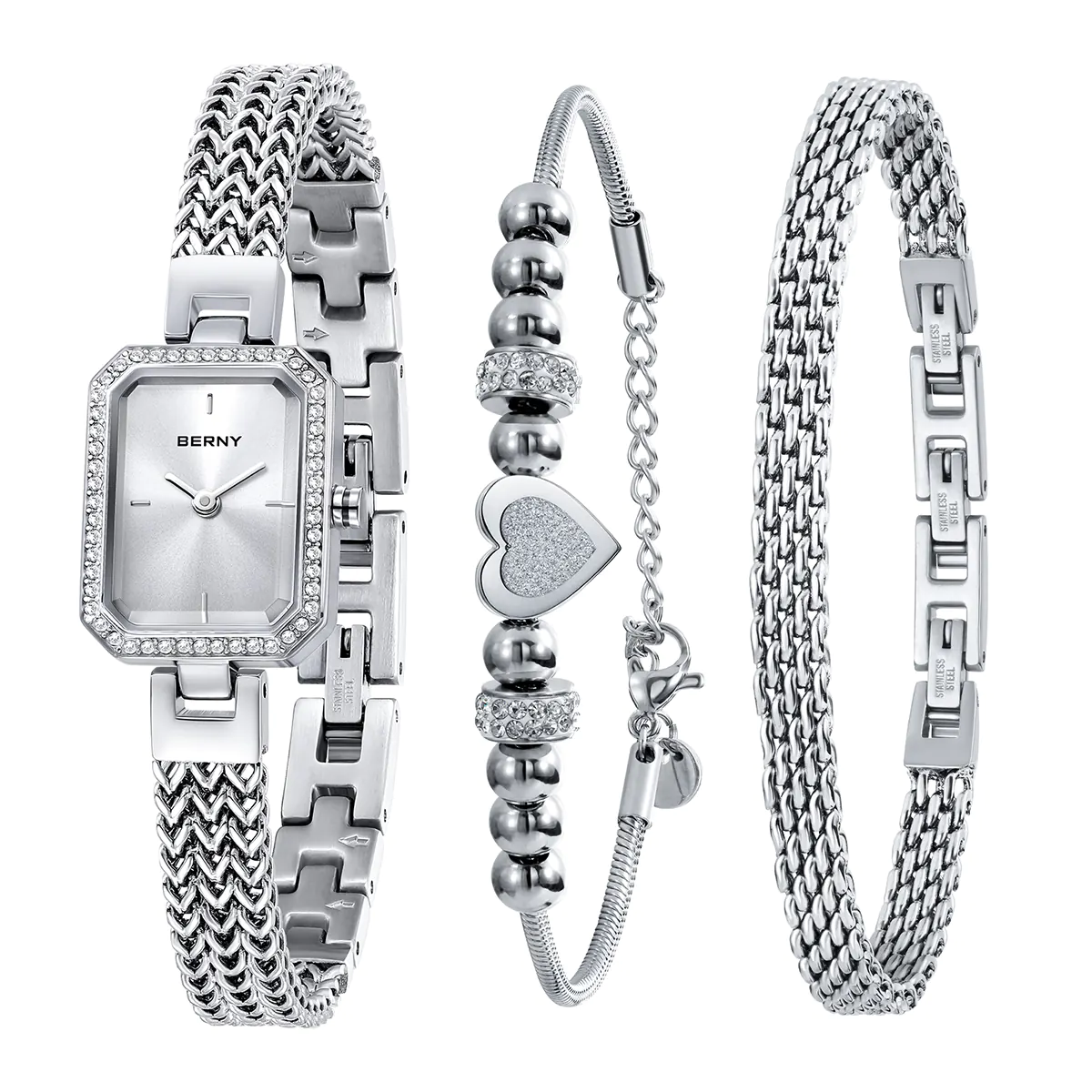 BERNY-Women Quartz Square Gold Watch-2922L - Image 10