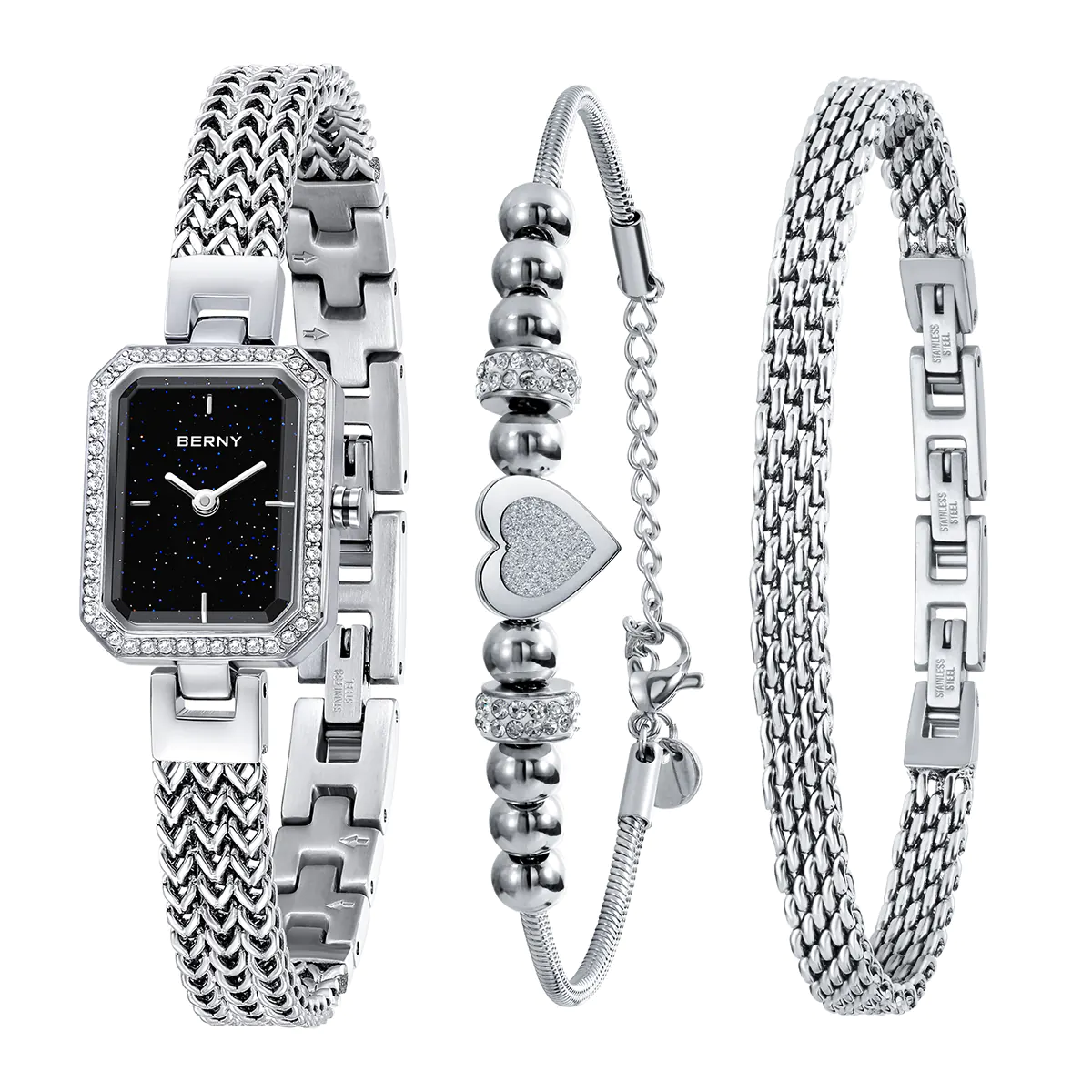 BERNY-Women Quartz Square Gold Watch-2922L - Image 11