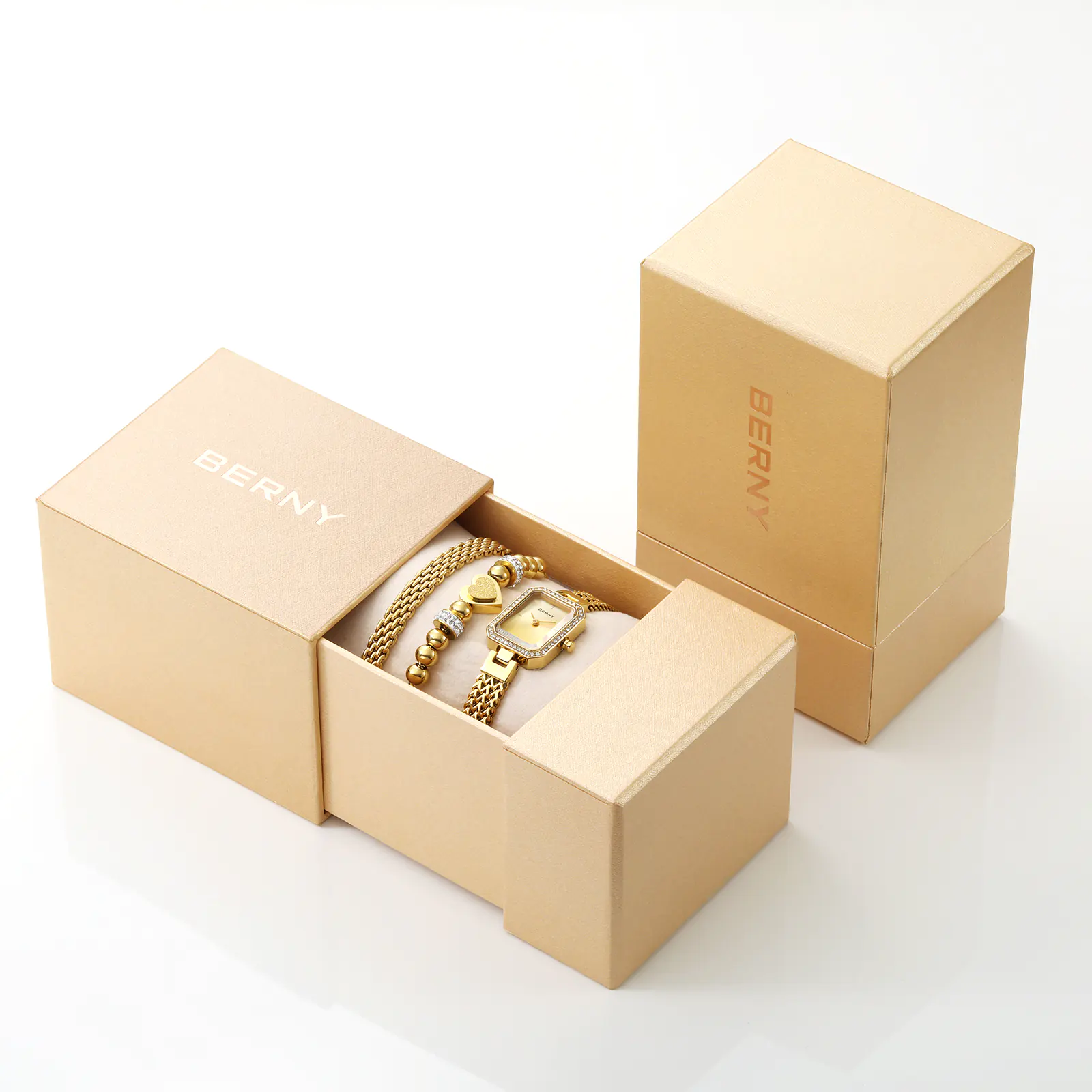 BERNY-Women Quartz Square Gold Watch-2922L - Image 7