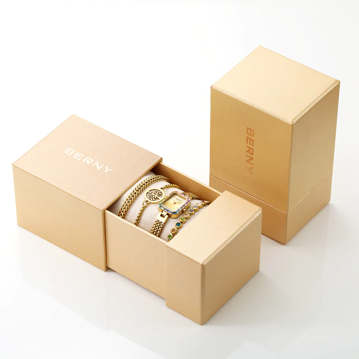 BERNY-Women Quartz Square Gold Watch-2923L - Image 7