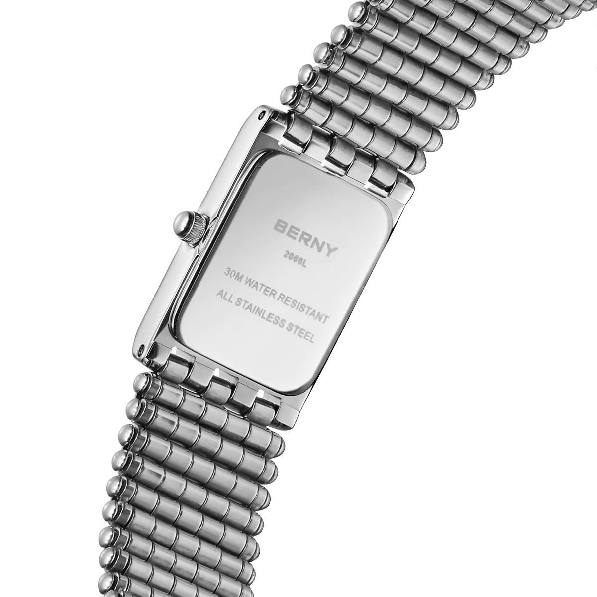 BERNY-Women Quartz Square Silver Watch-2066L - Image 3