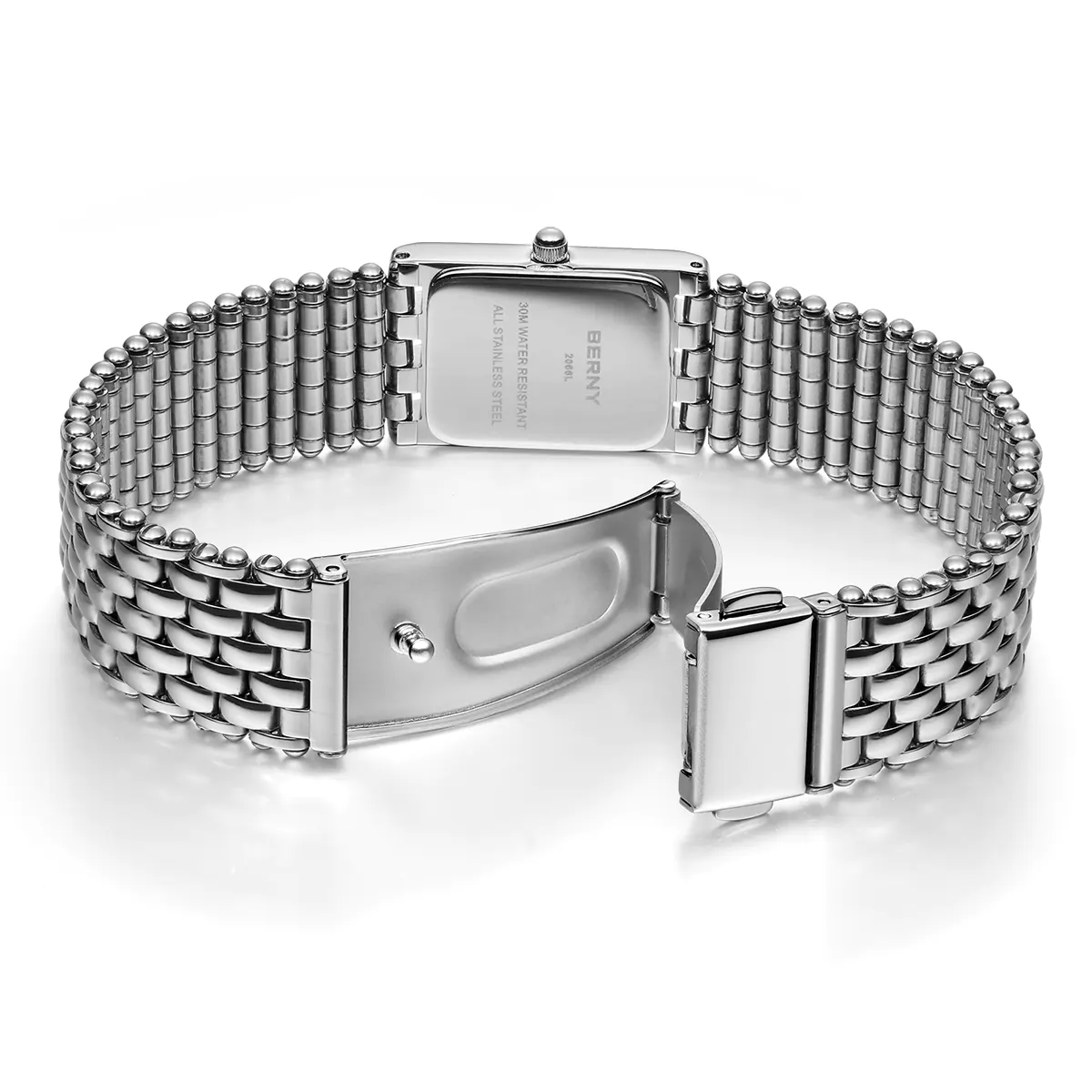 BERNY-Women Quartz Square Silver Watch-2066L - Image 4