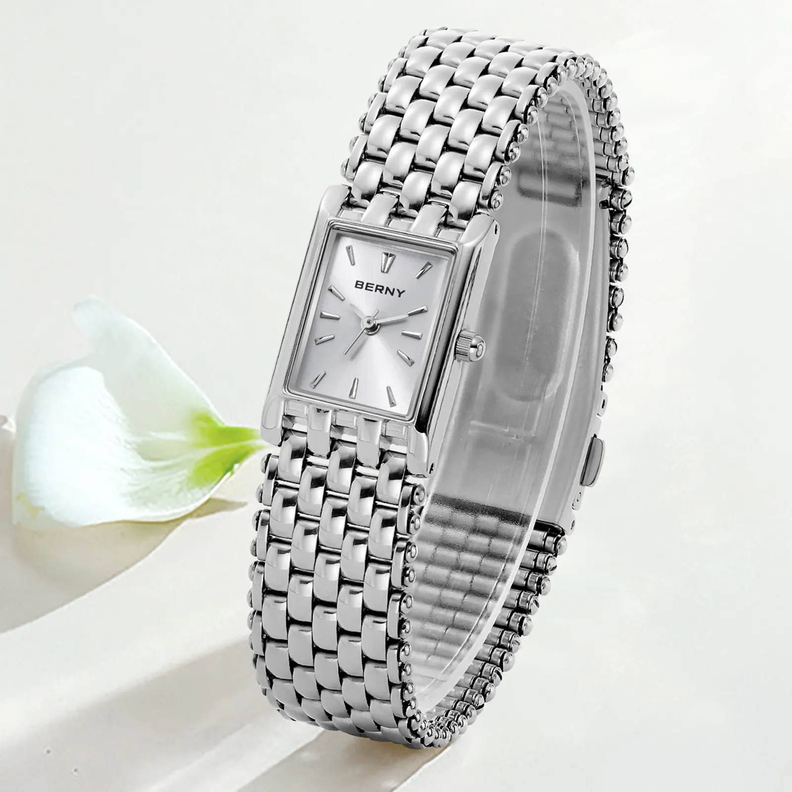 BERNY-Women Quartz Square Silver Watch-2066L - Image 6