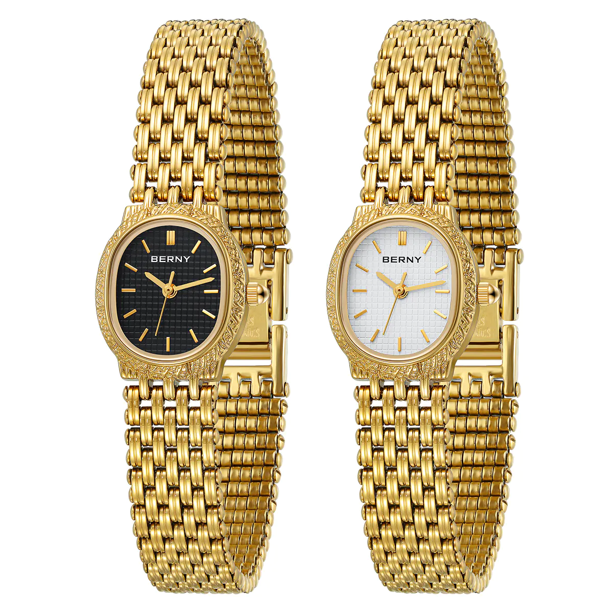 BERNY-Women Quartz Tonneau Gold Watch-2146L - Image 6