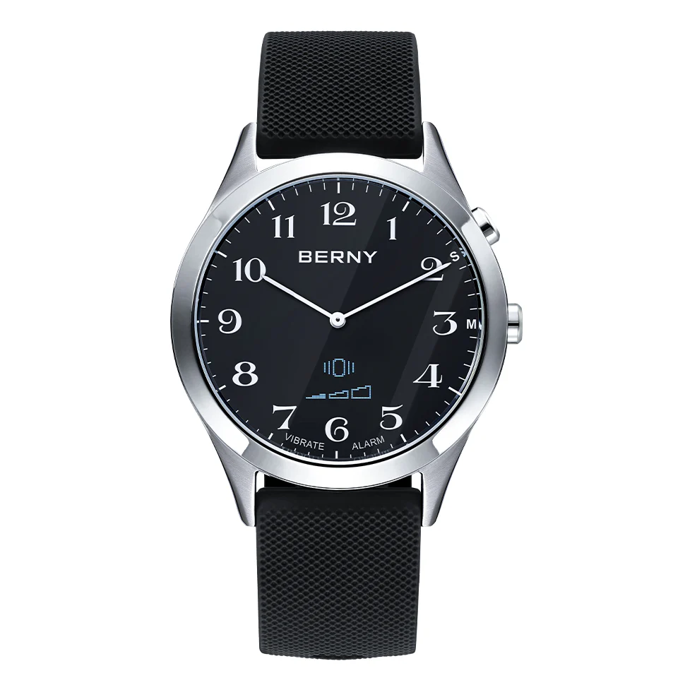 BERNY Vibration Watch Alarm Reminder Analog Timepiece - Rechargeable, Invisible OLED Display, Health Warnings - Image 2