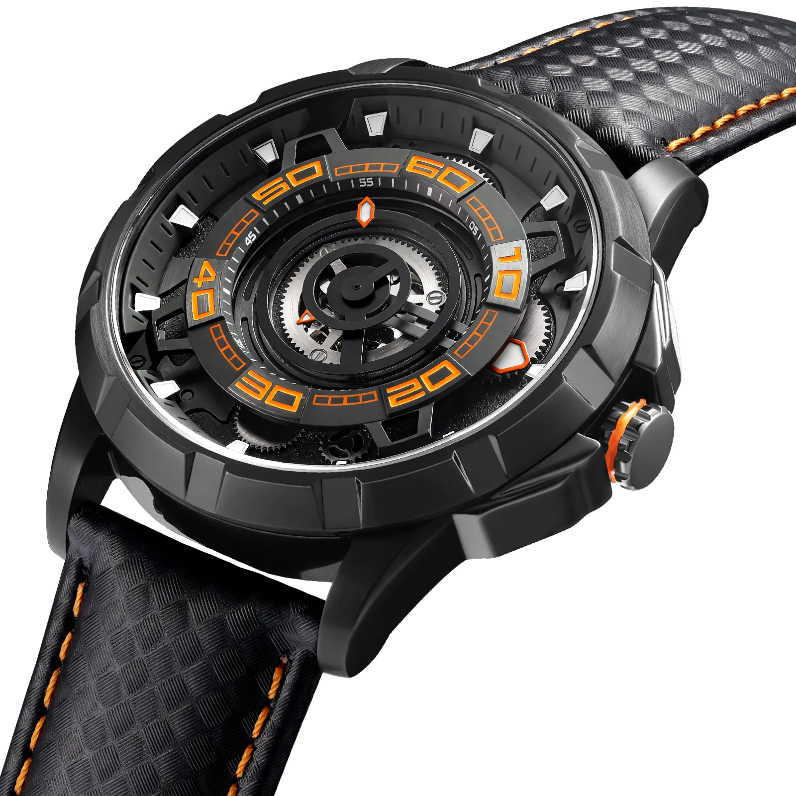 Men's Skeleton Mechanical Watch | Automatic Luxury Timepiece-AM198M-BLK - Image 3