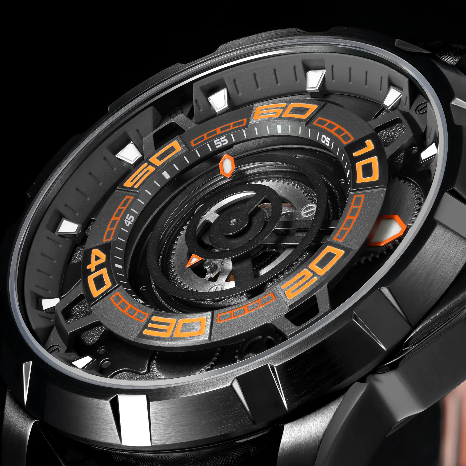 Men's Skeleton Mechanical Watch | Automatic Luxury Timepiece-AM198M-BLK - Image 4