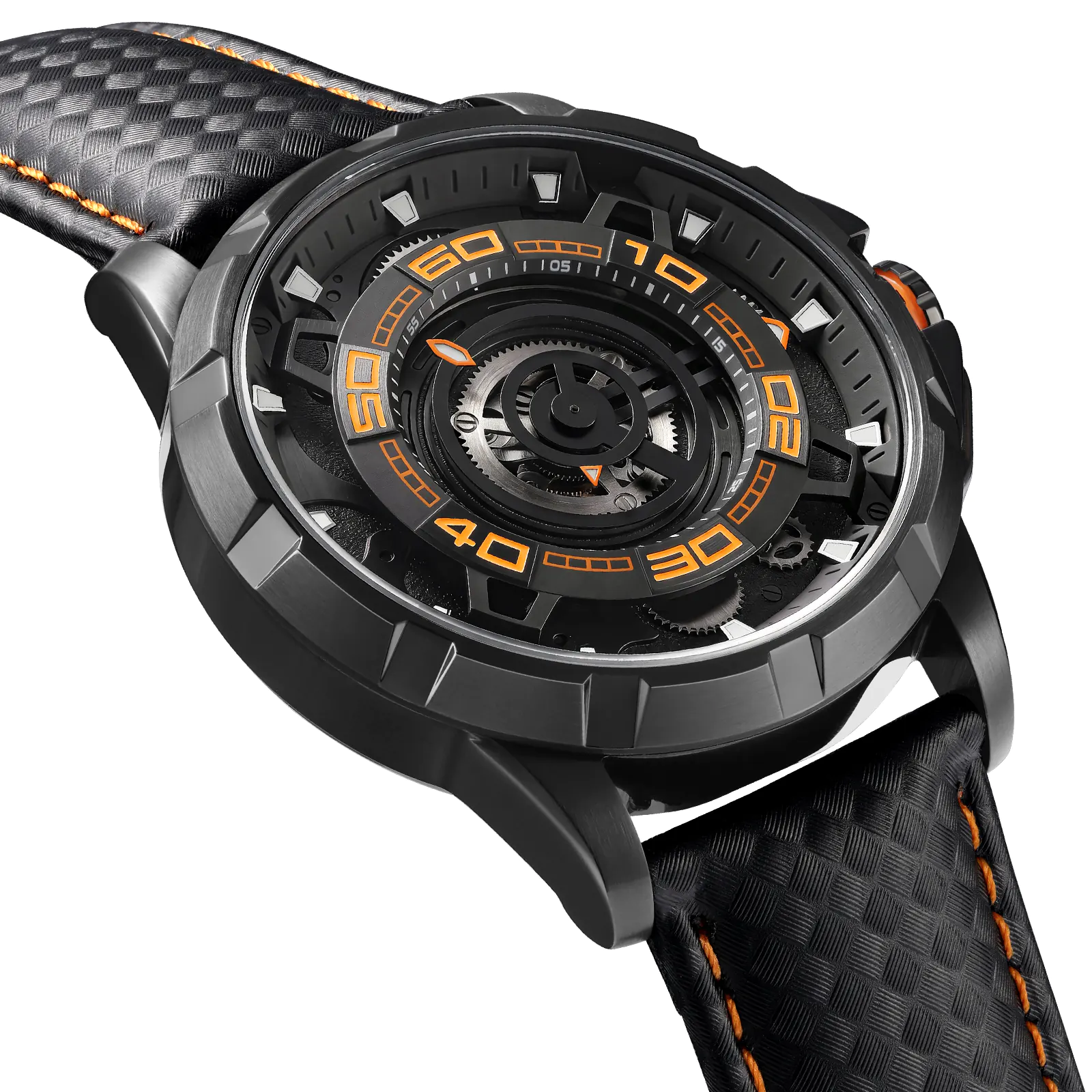 Men's Skeleton Mechanical Watch | Automatic Luxury Timepiece-AM198M-BLK - Image 5