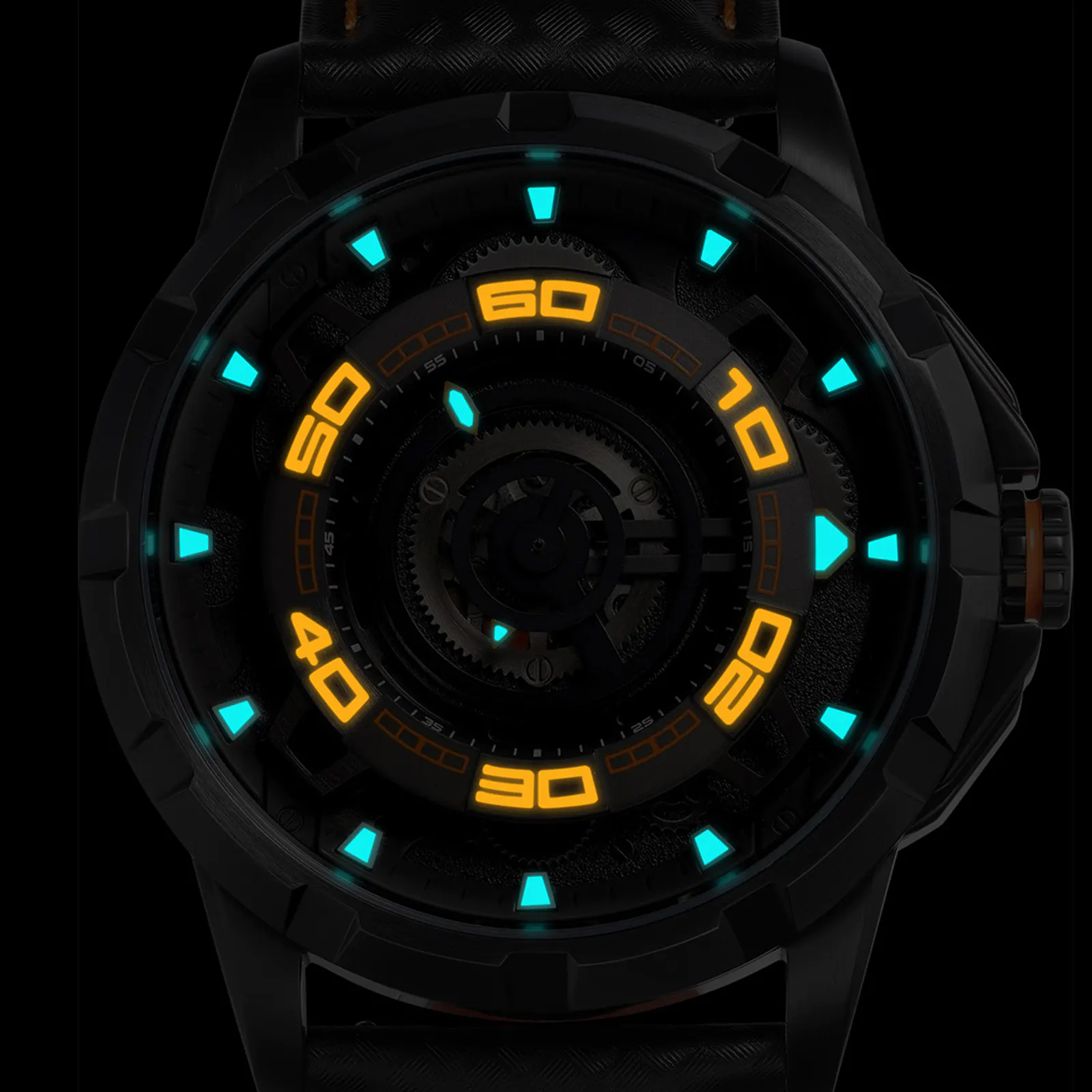 Men's Skeleton Mechanical Watch | Automatic Luxury Timepiece-AM198M-BLK - Image 6