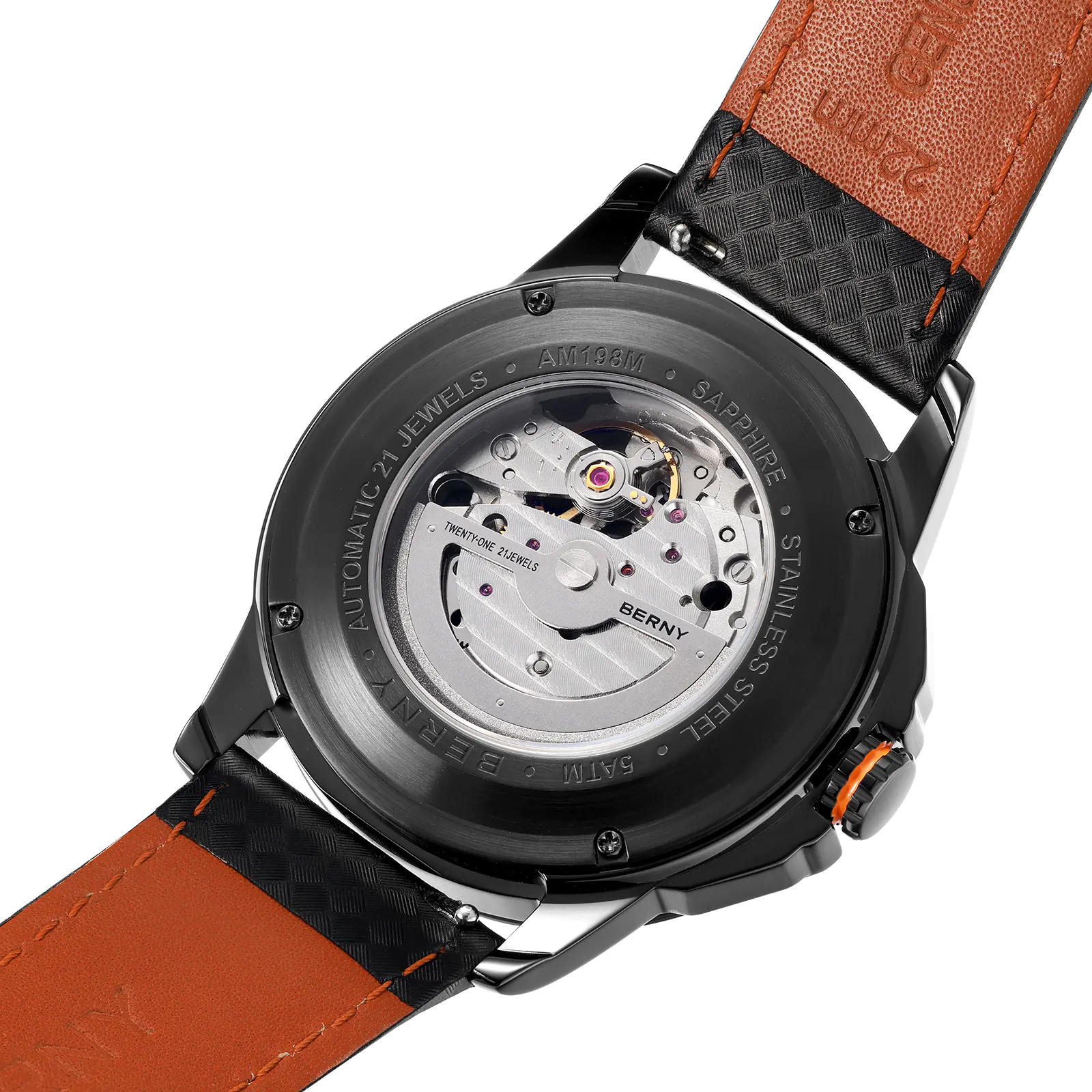 Men's Skeleton Mechanical Watch | Automatic Luxury Timepiece-AM198M-BLK - Image 7